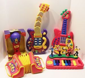 5 Wiggles Toy Lot Musical Instrument Guitar Accordion Microphone Piano ...