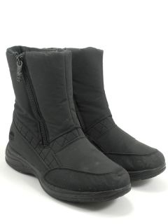 Totes Katelyn Black 7 M Womens Boots Vegan Side Zip Winter Snow Ankle Insulated
