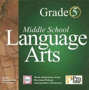 Multimedia Middle School Language Arts Grade 5 5th PC CD Merriam Webster Words