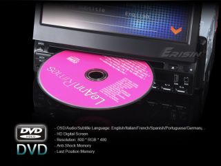 Erisin ES823G HD 7" 1 DIN Detachable Car DVD Player Touch Screen GPS TV BT Pip