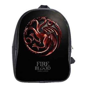 Game of Thrones Targayen Fire and Blood Backpack Leather Laptop Bag Purse Laptop
