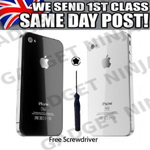 New Genuine Glass Replacement Back for Apple iPhone 4 4S Rear Battery Cover Case
