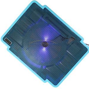 New USB Cooing Cooler Pad Stand for 10 17" Laptop PC One Fan with LED Light Blue