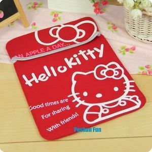 Hello Kitty 14" Neoprene Reversible Laptop Notebook Sleeve Bag Case Pouch Red
