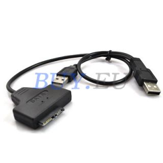 USB 2 0 to 7 6 13 Slimline Slim SATA Laptop CD DVD Optical Drive Adapter Cable