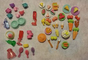 Littlest Pet Shop LPS Lot of 50 Accessories Food Cups Brushes and More