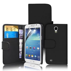 Black Wallet Leather Case Screen Protector for Various Samsung Galaxy Phones