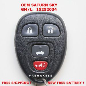  Excellent Saturn Sky Keyless Entry Remote 15252034
