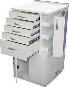 Dental Medical Lab Mobile Storage Cabinet Cart Multifunctional Drawers w Wheels