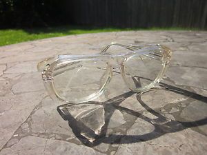 Pair of Vintage Clear Plastic Safety Glasses Crews Z87
