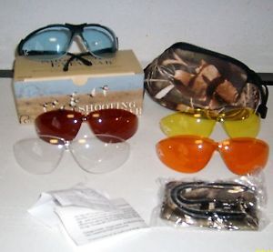 Ducks Unlimited Shooting Safety Glasses w 5 Interchangeable Lenses Camo Case