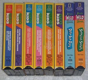8 National Geographic Kids 2 Really Wild Animals 6 Geo Kids VHS Video Lot