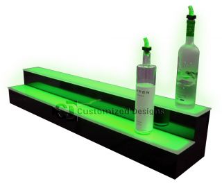 48" 2 Step LED Lighted Bar Shelf Bar Shelving Lighted Bar Display