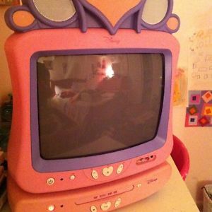 Disney Princess Pink 13" TV and Separate DVD Player w Remotes Great Condition