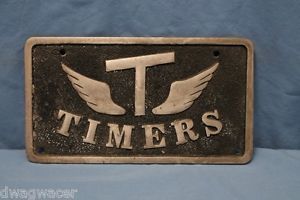 RARE Original 1950s T Timers Car Club Plaque Southern CA Hot Rod Custom