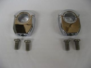 Duty chrome handlebar clamps for all motorcycle speakers w/ screws