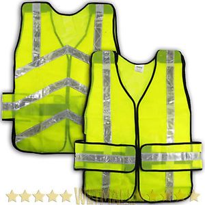 New Green High Visibility Safety Vest with Silver Reflective Tape