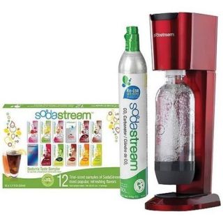 New SodaStream Fountain Jet Home Soda Maker Starter Kit Cherry Red