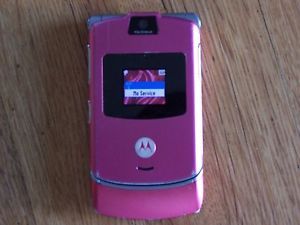 Motorola V3 RAZR Cingular Cell Phone Pink Flip Camera Phone Used not Unlocked
