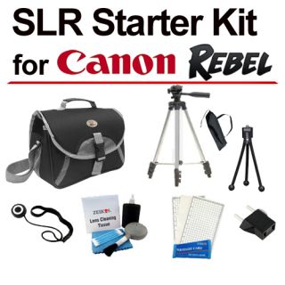 Canon Rebel Digital SLR Camera Starter Kit DSLR Case Bag 2 Tripod More