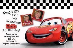 Custom Disney Cars Movie Birthday Invitations Cards