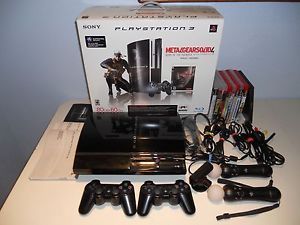 Sony PlayStation 3 1st Gen MGS4 Edition PS3 w Games Accessories Box 80GB Mint