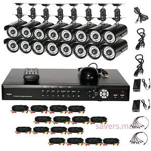 16 Channel H 264 Surveillance Net DVR CCTV IR Waterproof Security Cameras System