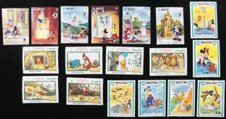 Anguilla Buthan St Vincent Mint 18 Stamps Disney Winnie The Pooh Mickey Mouse