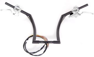 16" Rise Black Ape Hangers Handlebars with Hand Controls Switches Fit Harley