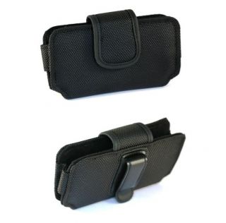Canvas Velcro Heavy Duty Case Pouch Clip for iPhone 4 4S w Hard Case and More