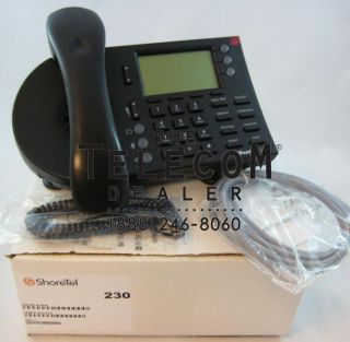 Shoretel Shorephone IP 230 VoIP Phone Telephone Model SEV IP230 Black Free SHIP