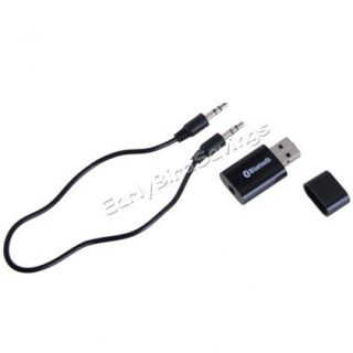 Black USB Bluetooth Wireless 3 5mm Stereo Audio Music Receiver Adapter A2DP V1 2