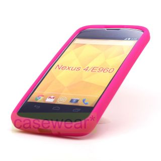 Pink Soft Silicone Gel Case Cover for LG Google Nexus 4 Phone Accessory New