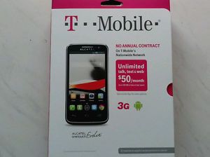 Brand New Alcatel One Touch Evolve Black T Mobile Prepaid Android Smartphone