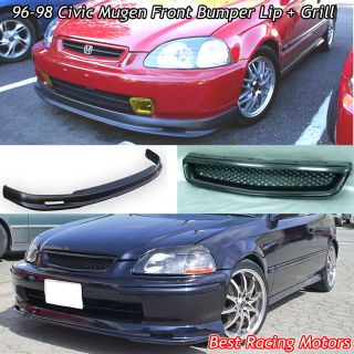 96 98 Civic 2dr Mugen Front Bumper Lip Grill ABS