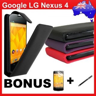 New Google LG Nexus 4 E960 PU Leather Flip Case Cover