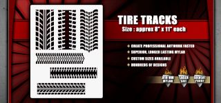 Tire Tracks Pattern Airbrush Stencil Template Paint