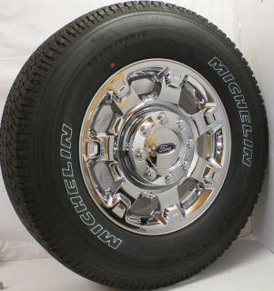 2014 Ford F250 F350 Super Duty 18" Chrome Clad Factory Wheels Michelin Tires