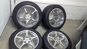 00 04 Corvette C5 Polished Wheels with Michelin Tires Set 4