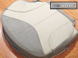 2001 GMC Sierra C3 Denali Truck Driver Bottom Leather Seat Cover 2 Tone Gray Tan