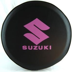 Sparecover® ABC Series Suzuki Hot Pink Logo Tire Cover HD Tuxedo Black