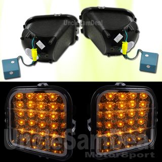 Hummer H3 Clear Lens Amber LED Turn Signal Lights with Corner Side Marker 4piece