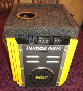 Lightning Audio B250 1 Bolt 500W Amp Box Memphis Audio Chrome 10" Sub Woofer
