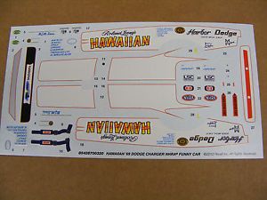 Revell Monogram Roland Leong Hawaiian Charger Funny Car Decals 1 25 Scale