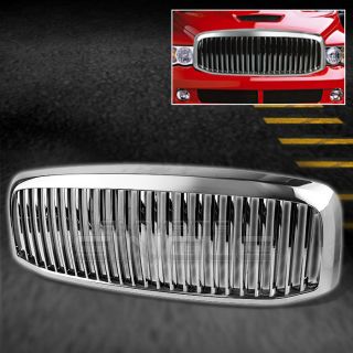06 08 Dodge RAM Pickup Chrome Plated Vertical Style Front Hood Sport Grille
