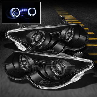 99 04 Chrysler 300M JDM Black Dual Halo Projector LED Headlights Lamps Pair Set