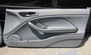 BMW E46 M3 Coupe Interior Door Panel Card Set Grey Leather 2001 2006 Used