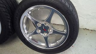 00 04 Corvette C5 Polished Wheels with Goodyear Eagle F1 Tires Set 4