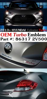 2013 Hyundai Veloster Turbo Turbo Emblem Rear Trunk