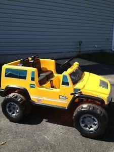 Boys Girl Yellow SUV Truck Childrens Electric Power Hummer H2 Wheels Ride on Car